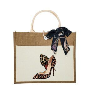 Custom Canvas Tote Bag, Large Size - Christian L Theme Cream Tote